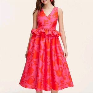 Kate Spade X Target Classic Rose Peplum Midi Dress  NWT